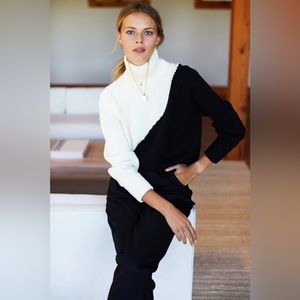 NWT Emerson Fry Mila Sweater in Black + Ivory, Size XS